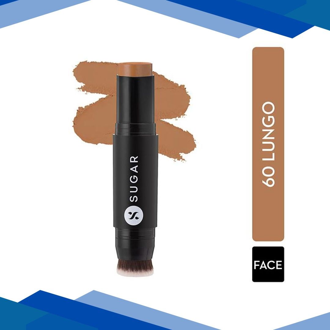 SUGAR Cosmetics Ace Of Face Foundation Stick – 60 Lungo (Medium Deep Golden Undertone) 12 gm