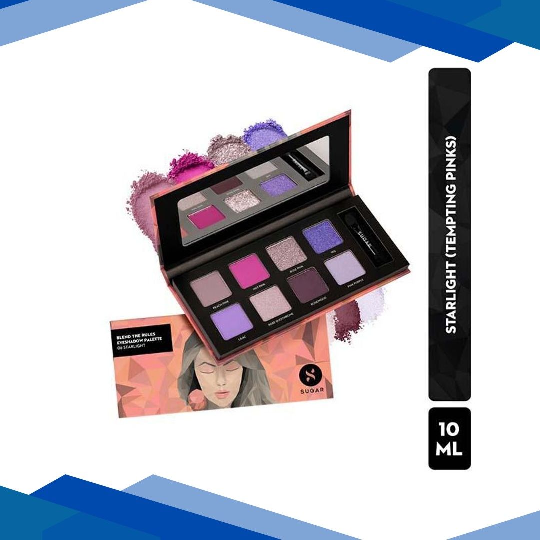 Sugar Cosmetics Blend The Rules Eyeshadow Palette – 06 Starlight (Lilacs & Pinks) 10.4 gm