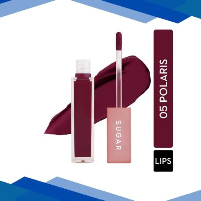 SUGAR Cosmetics Mettle Liquid Lipstick – 05 Polaris (Medium dark muted berry red) 7 gm