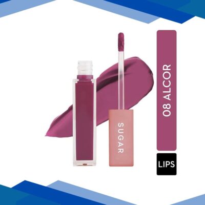 SUGAR Cosmetics Mettle Liquid Lipstick – 08 Alcor (Warm Plum) 7 gm