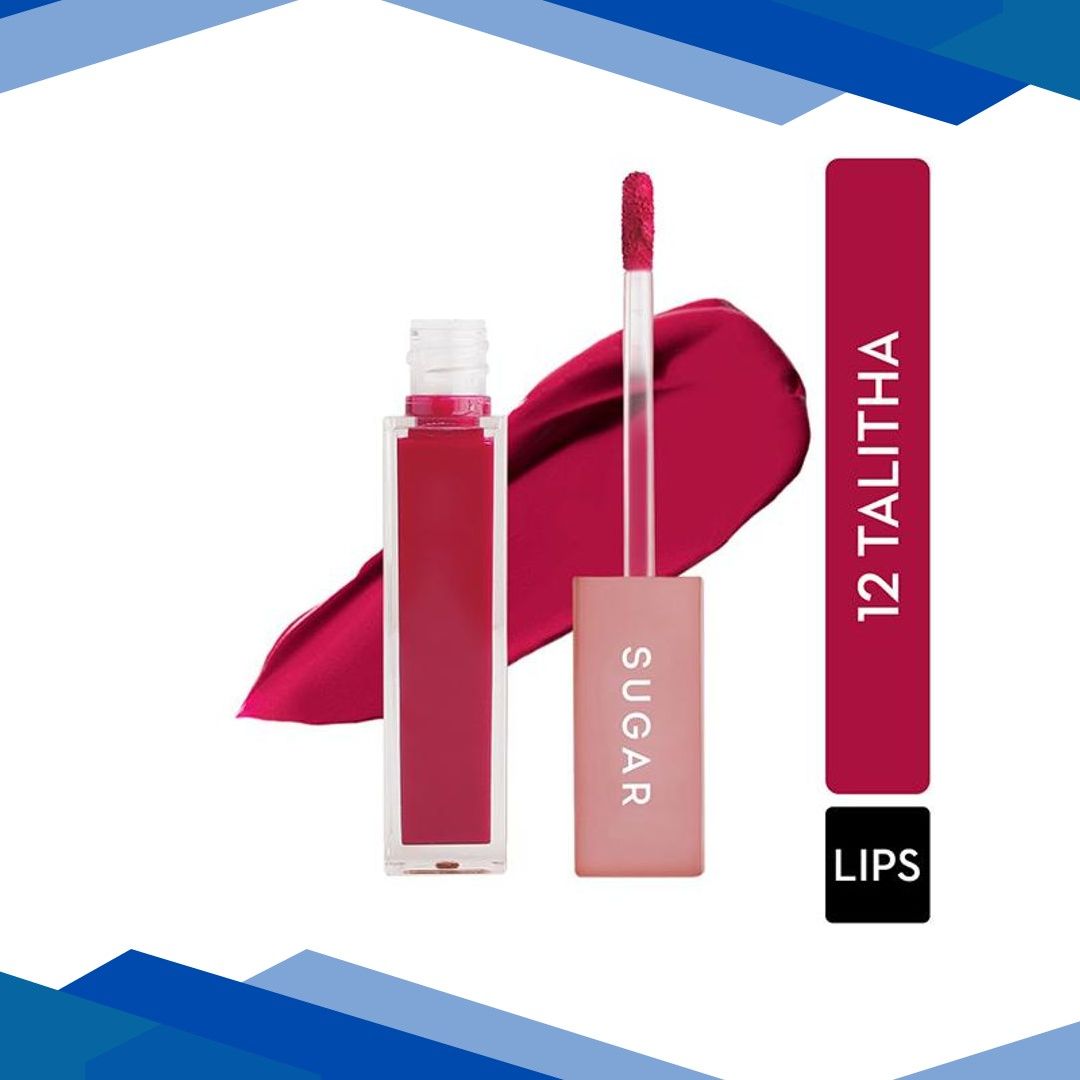SUGAR Cosmetics Mettle Liquid Lipstick – 12 Talitha (Bright magenta with red undertones) 7ml