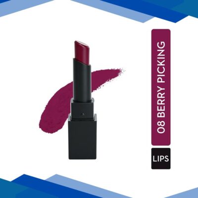 SUGAR Cosmetics Nothing Else Matter Longwear Lipstick – 08 Berry Picking (Berry) 3.2 gm