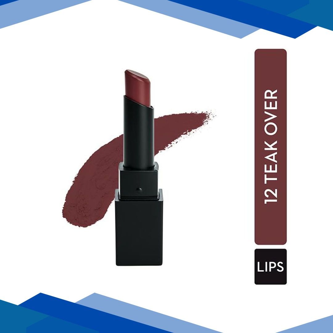 SUGAR Cosmetics Nothing Else Matter Longwear Lipstick – 12 Teak Over (Purple Brown Brown Burgundy) 3.2 gm