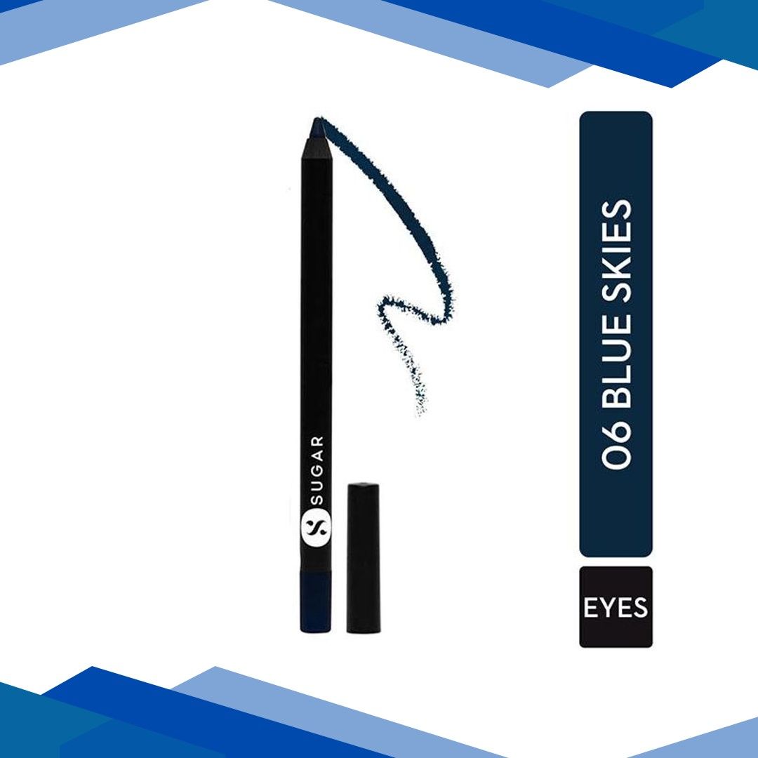 SUGAR Cosmetics Stroke Of Genius Heavy-Duty Kohl – 06 Blue Skies (Dark Blue/Navy Blue) 1.2 gm