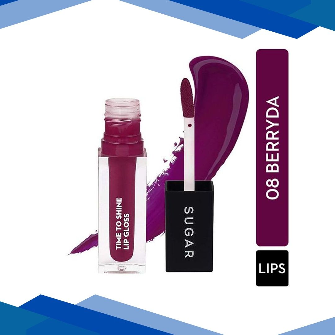 SUGAR Cosmetics Time To Shine Lip Gloss – 08 Berryda 4.5 gm