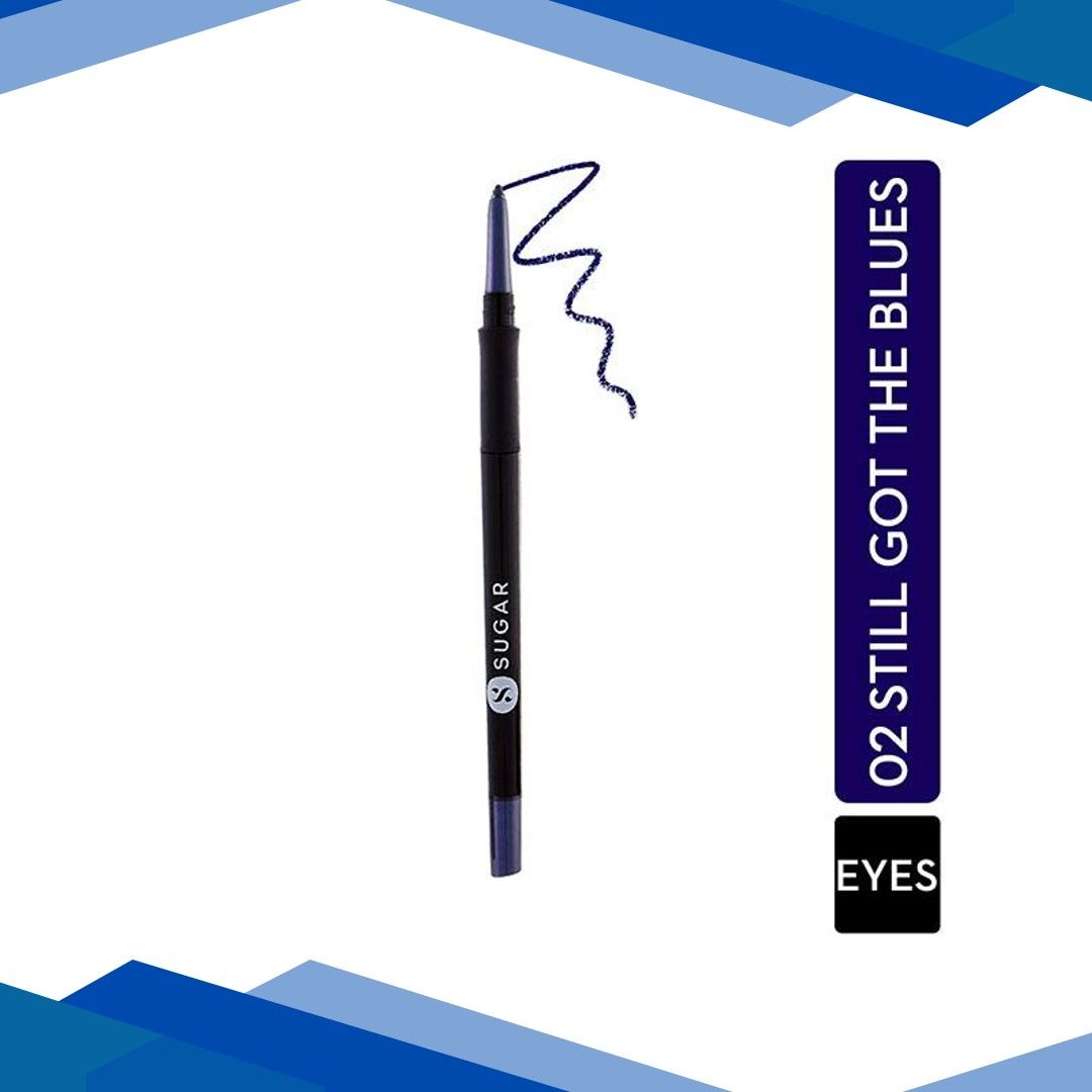 SUGAR Cosmetics Twist and Shout Fade Proof Kajal, 02 Still Got the Blues Dark Blue 0.35 gm