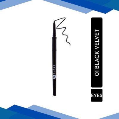 SUGAR Cosmetics Twist And Shout Fadeproof Kajal 01 Black Velvet (Black) 0.35 gm