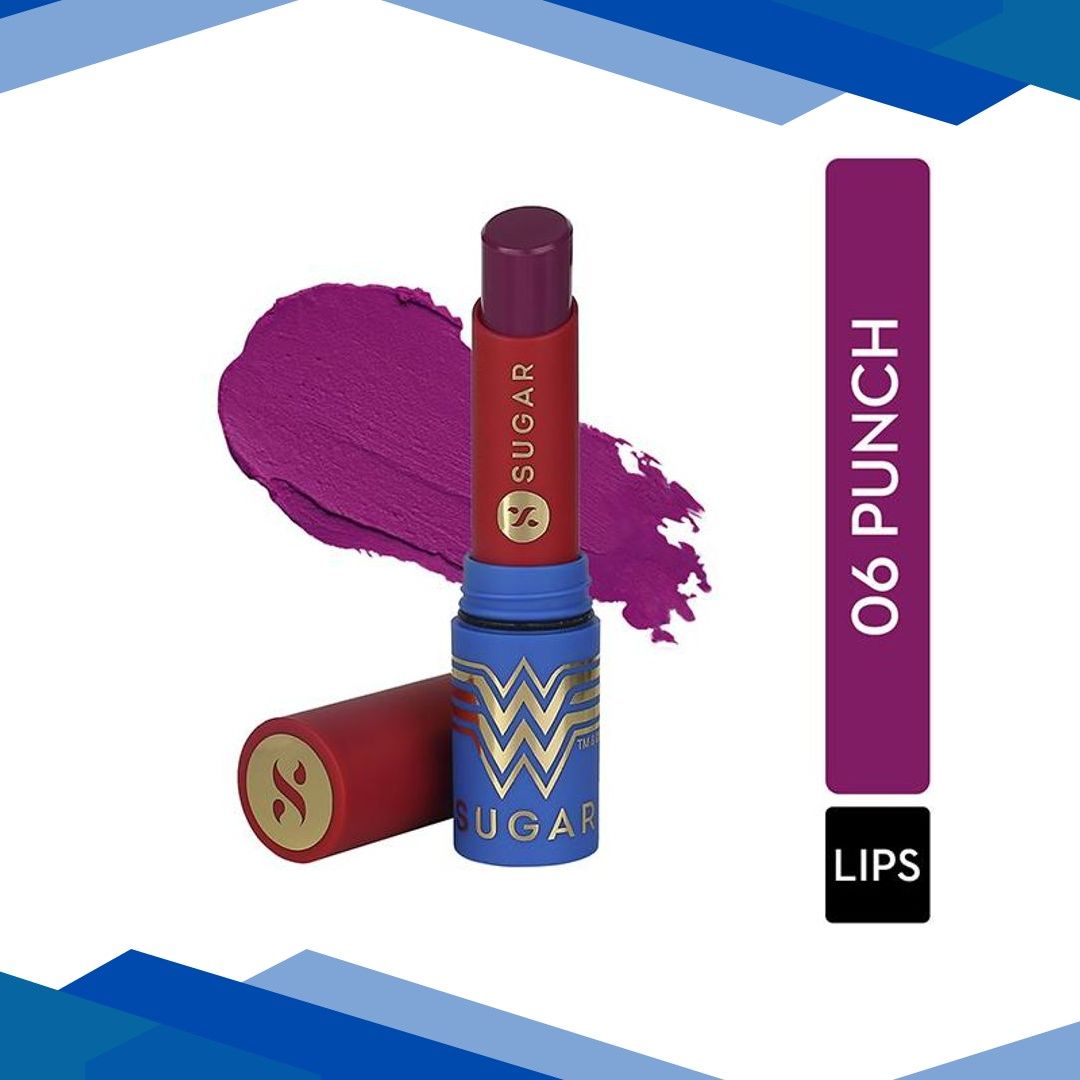 SUGAR Cosmetics X Wonder Woman Everlasting Matte Lipstick – 06 Punch 3.2 gm