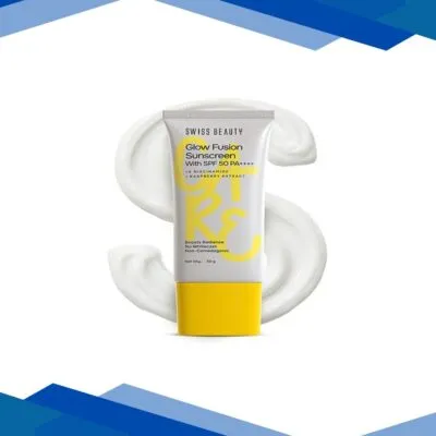 Swiss Beauty Care Glow Fusion Sunscreen SPF 50 PA++++, 1% Niacinamide & Raspberry Extract 50 gm