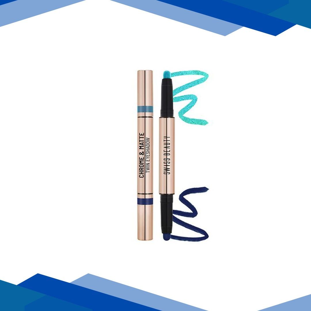 Swiss Beauty Chrome and Matte Twin Eyeshadow-Aqua Moon 2 gm