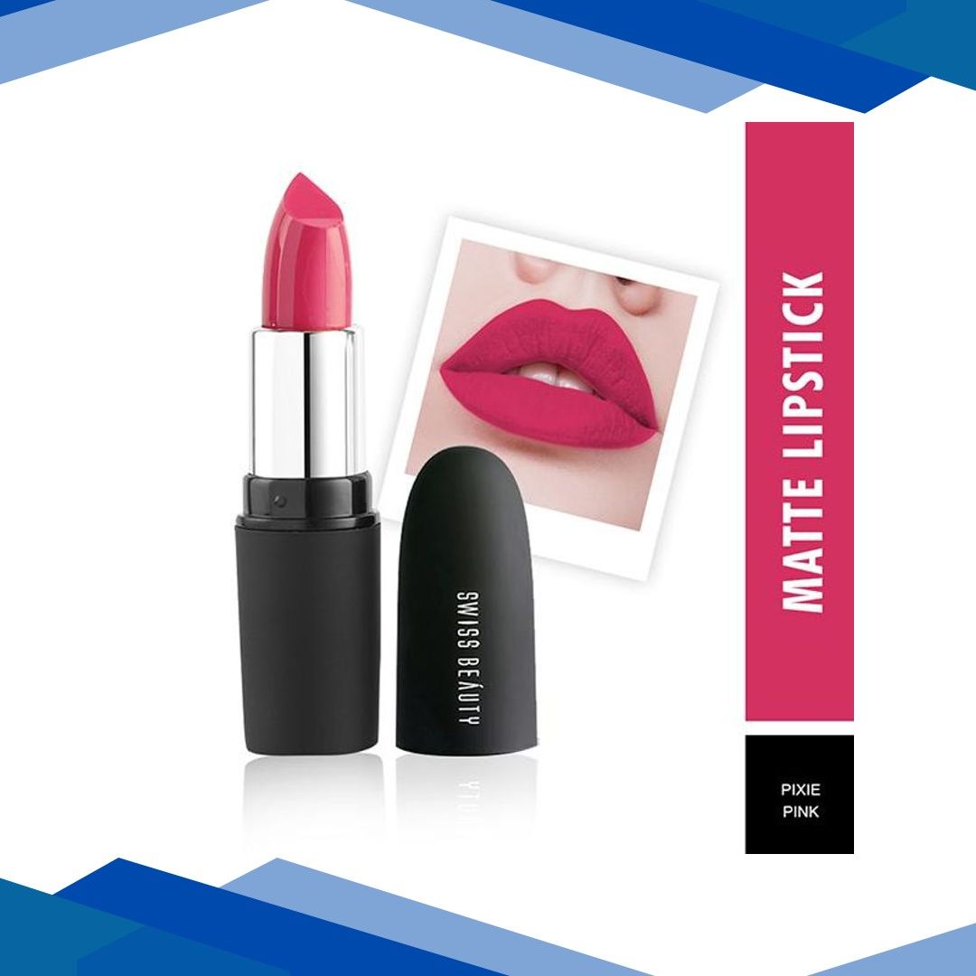 Swiss Beauty Pure Matte Lipstick – (Pixie Pink) 3.8 gm