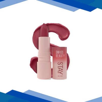 Swiss Beauty Stay All Day Lipstick ,12-Hrs Stay, Matte Finish with Vitamin E & Shea Butter -3 Chirpy 4 gm