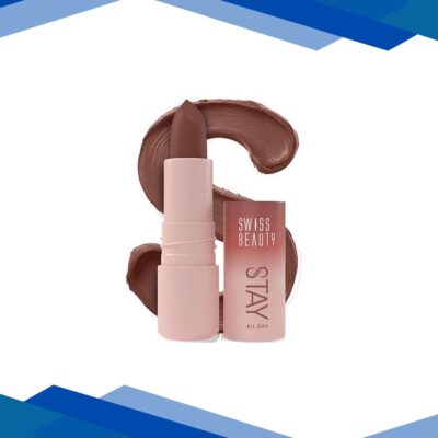 Swiss Beauty Stay All Day Lipstick ,12-Hrs Stay, Matte Finish with Vitamin E & Shea Butter -7 Sassy 4 gm