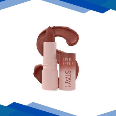 Swiss Beauty Stay All Day Lipstick ,12-Hrs Stay, Matte Finish with Vitamin E & Shea Butter -9 Quirky 4 gm