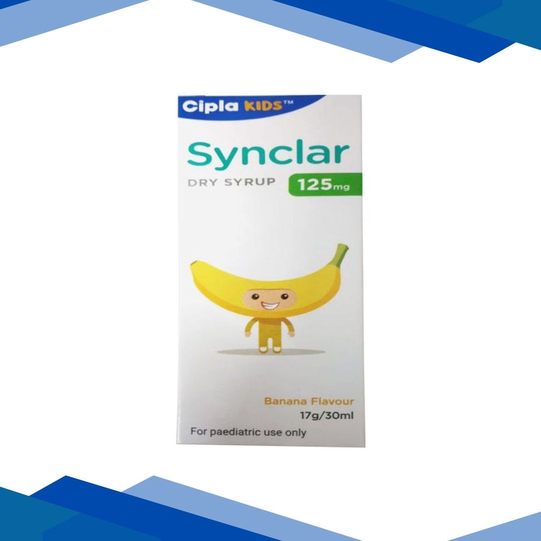 Synclar 125mg Banana Flavour Dry Syrup 30ml