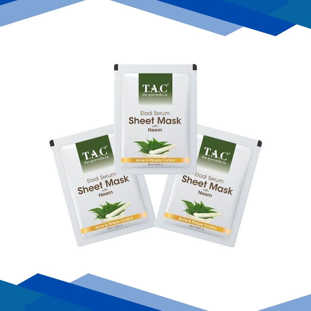 TAC The Ayurveda Co. Sheet Mask – Eladi Serum (Pack of 3 x 20 ml) 1’s