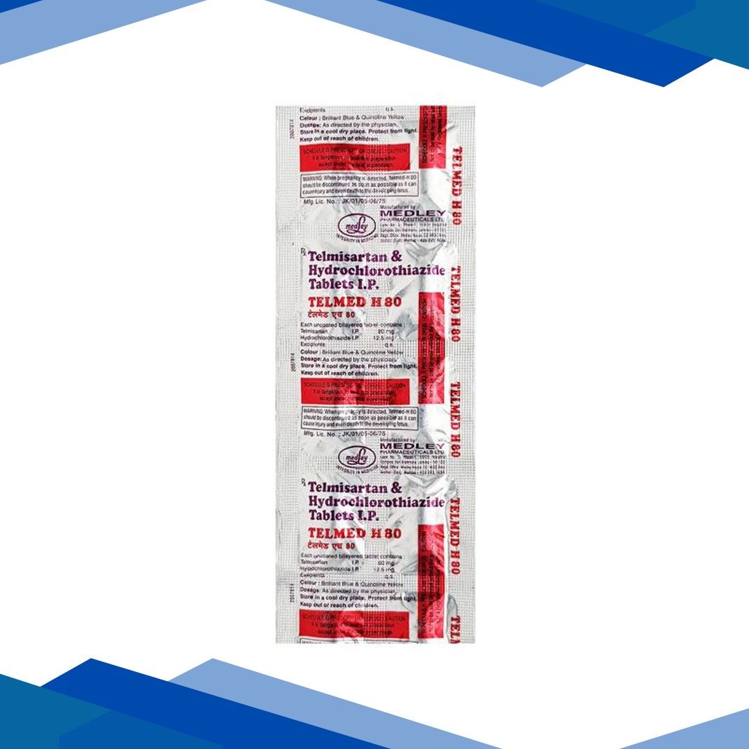 Telmed H 80mg Tablet 10’S