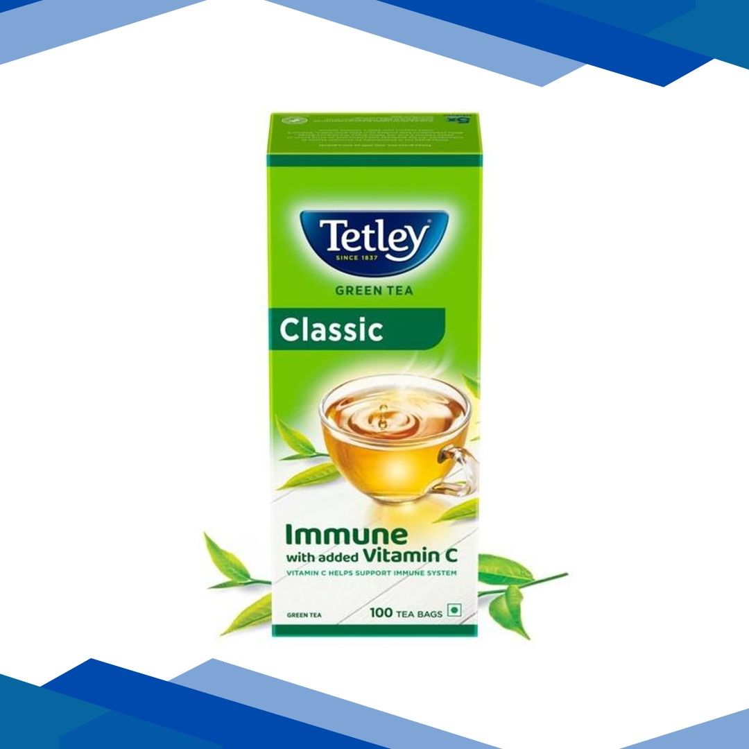 Tetley Classic Green Tea Bags Added Vitamin C 100’s