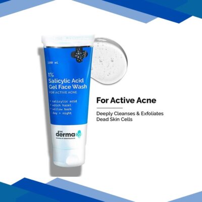 The Derma Co. 1 Percent Salicylic Acid Gel Daily Face Wash for Active Acne 100ml