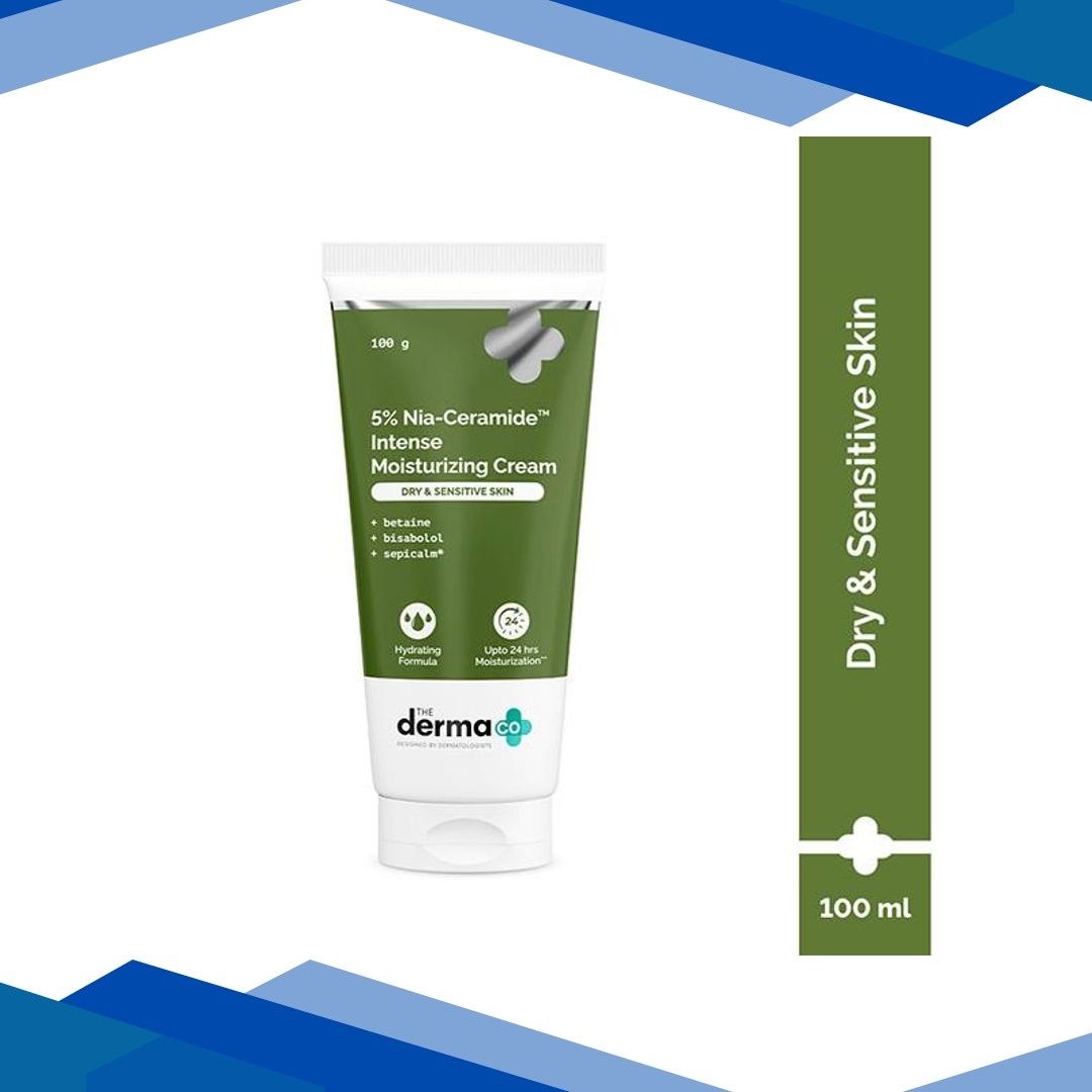 The Derma Co. 5% Nia-Ceramide Intense Moisturizing Cream, 24hrs Moisturization 100 gm