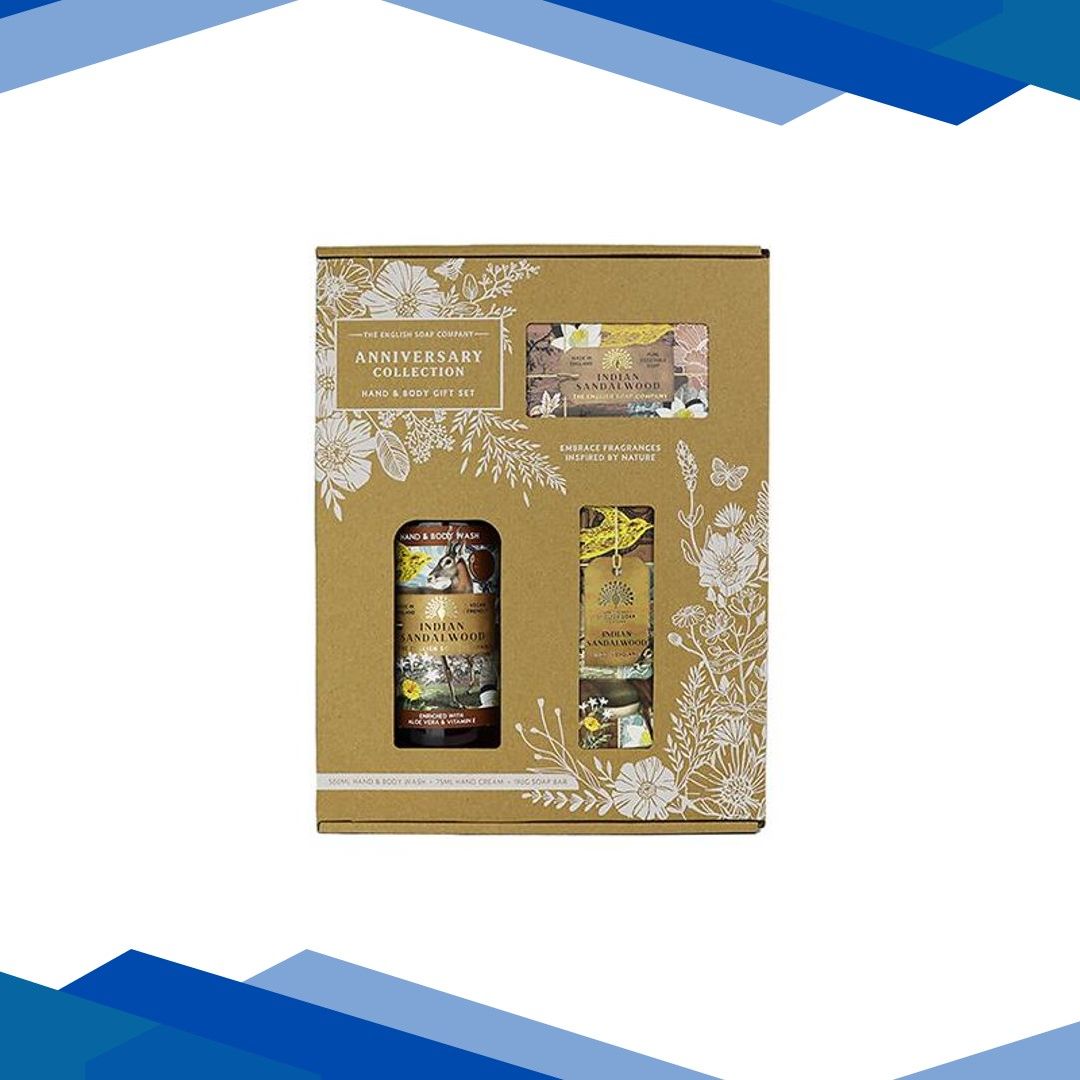 The English Soap Company – Anniversary Indian Sandalwood Hand & Body Gift Set 1’s