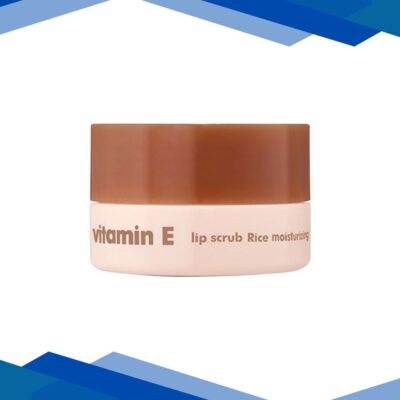 The Face Shop Vitamin E Gentle Exfoliating Lip Scrub with Korean Rice for Soft, Smooth, Glowy Lips 14 gm