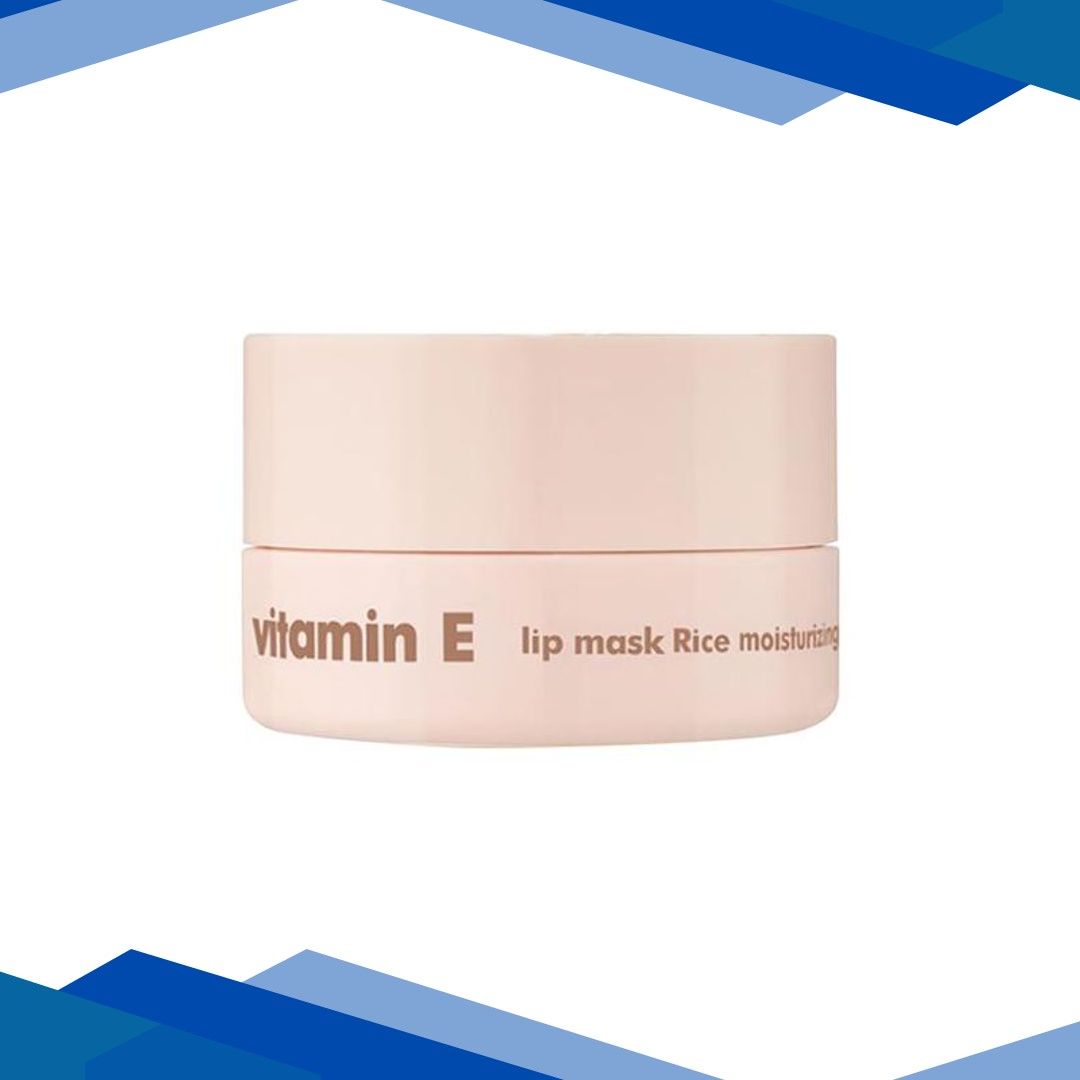 The Face Shop Vitamin E Korean Soothing Rice Lip Mask with Shea Butter for Soft, Hydrated Lips 7 gm