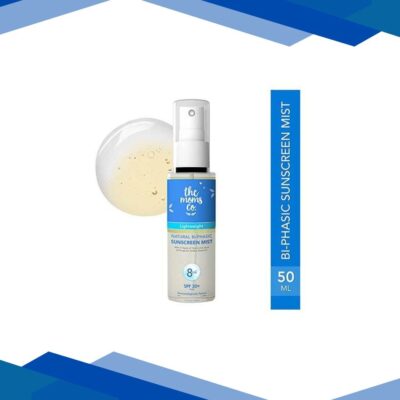 The Moms Co Natural Hydrating Bi-Phasic Sunscreen Mist with 8 Types of Hyaluronic Acid and Glabra Seed Oil 50 ml