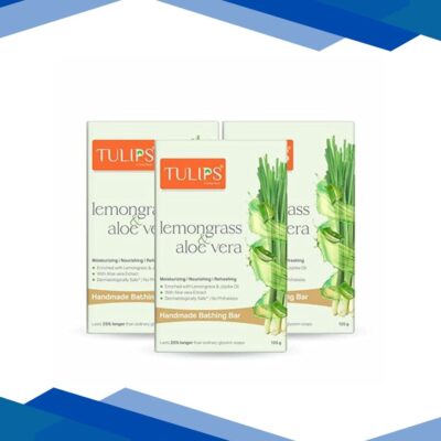 Tulips Handmade Bathing Bar – Lemongrass & Aloevera 125 gm