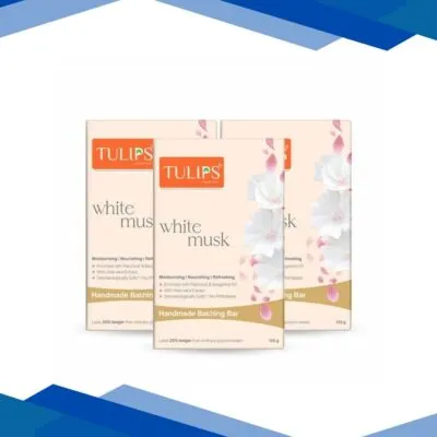 Tulips Handmade Bathing Bar – White Musk 125 gm