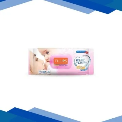 Tulips Sensitive Baby Wet Wipes With LID Grape Extract 72’s