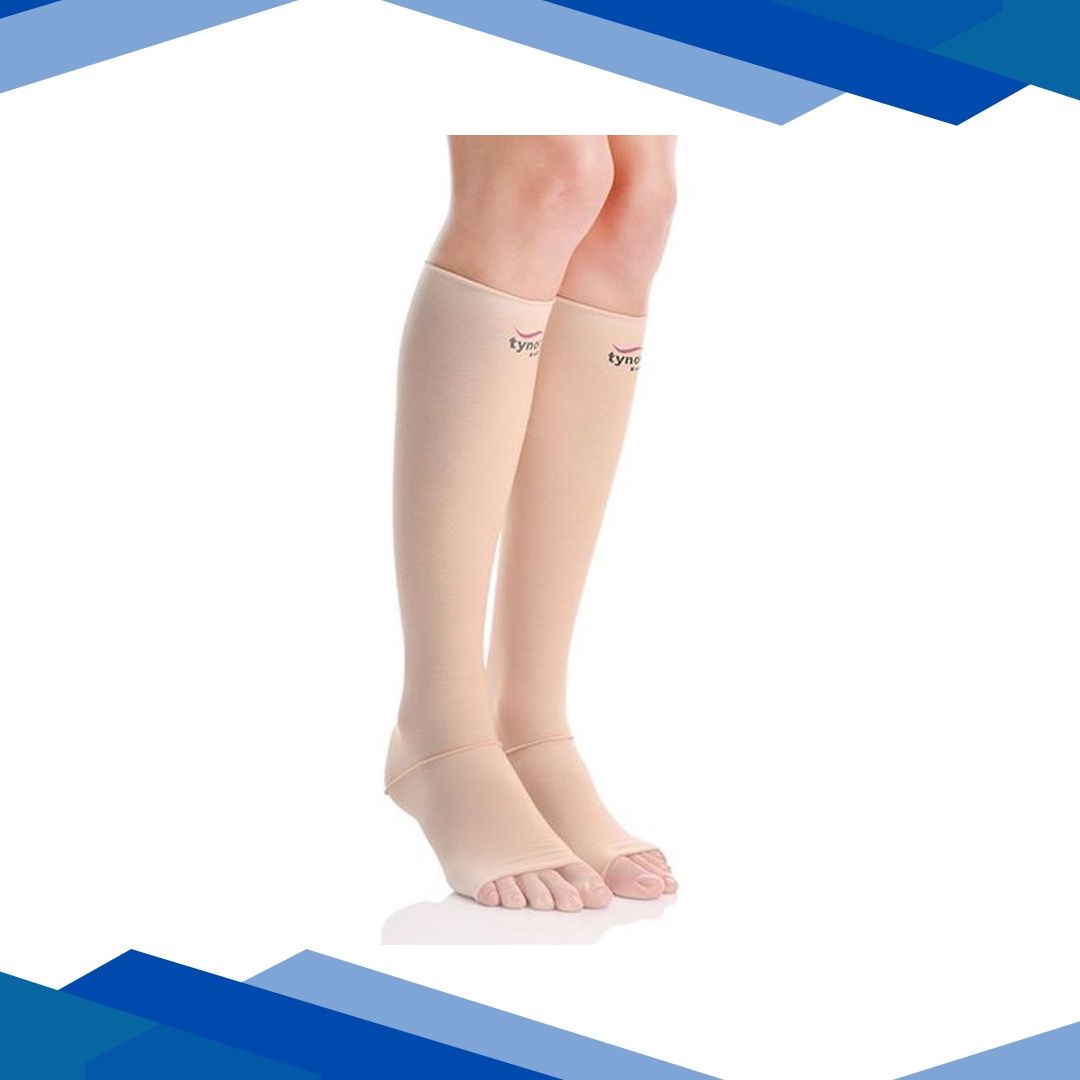 Tynor Compression Garment Leg Below Knee Open Toe – Wide (S) (I 80)
