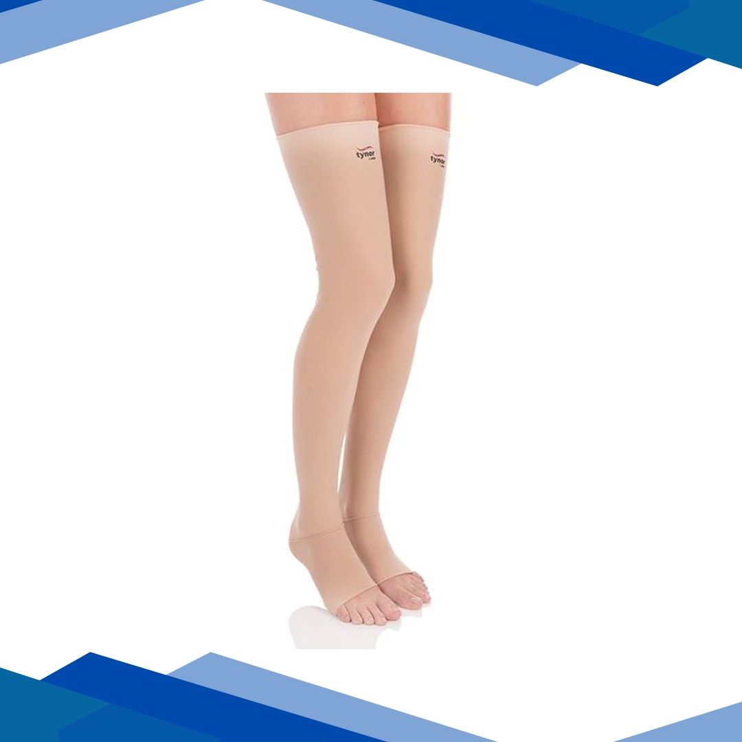 Tynor Compression Garment Leg Mid Thigh Open Toe – Wide (S) (I 78)