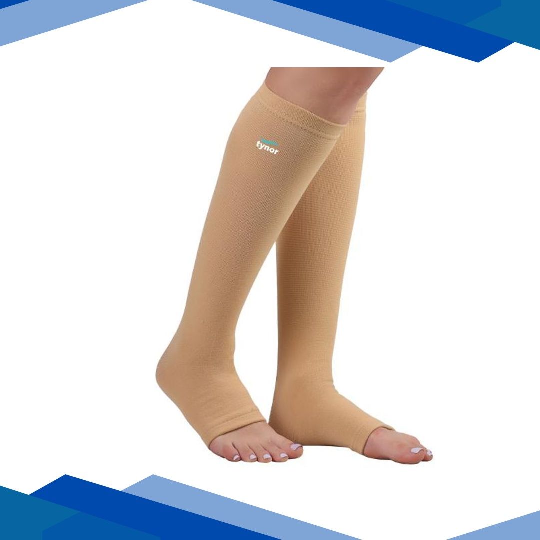 Tynor Compression Stocking Below Knee Classic (Pair) (XL) (I 16)