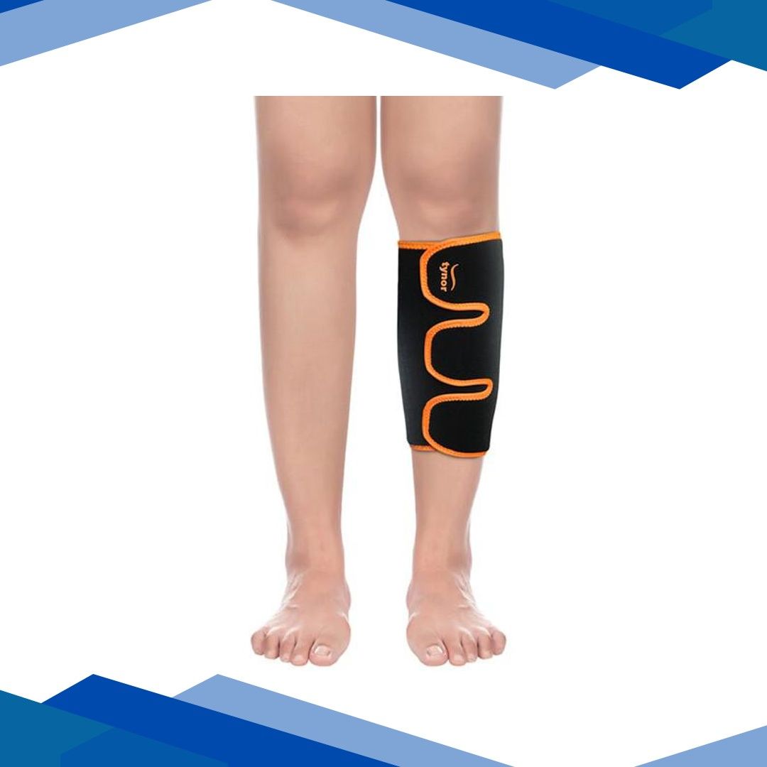 Tynor Shin & Calf Support Neoprene – Black & Orange (Universal) 1’s