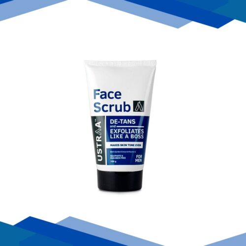 Ustraa Men’s Face Scrub for De-Tans & Exfoliates with Garden Cress & Vitamin C 100gm