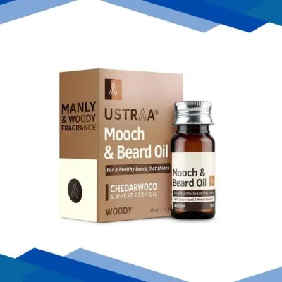 Ustraa Mooch & Beard Oil – Cedarwood & Wheat Germ Oil Woody 35ml
