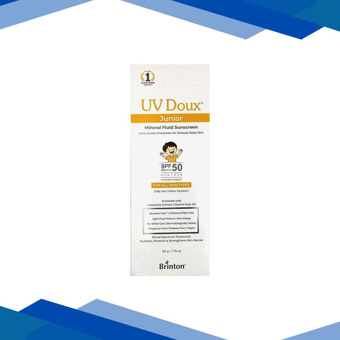 UV DOUX JUNIOR SPF 50 PA ++++ UVA/UVB MINERAL FLUID Sunscreen 50g