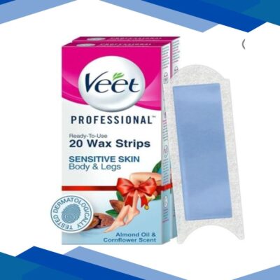 Veet Professional Half Body Wax Strips (Sensitive Skin) 20’s with Perfect Finishing Wipes 2’s