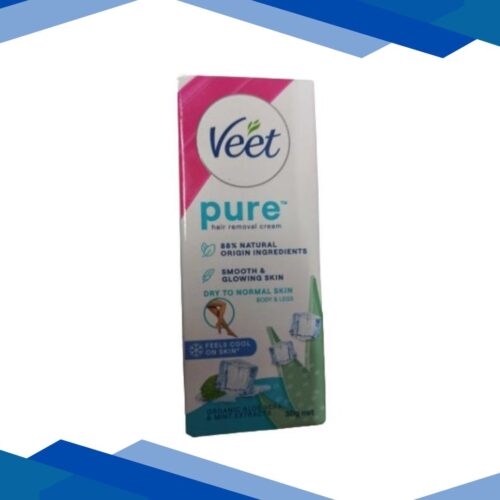 Veet Pure Hair Removal Cream Dry To Normal Skin With Organic Aloe Vera & Mints Extracts 30 g