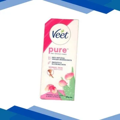 Veet Pure Normal Skin Body & Legs Hair Removal Cream – Organic Aloe Vera & Rose Extracts 50 g