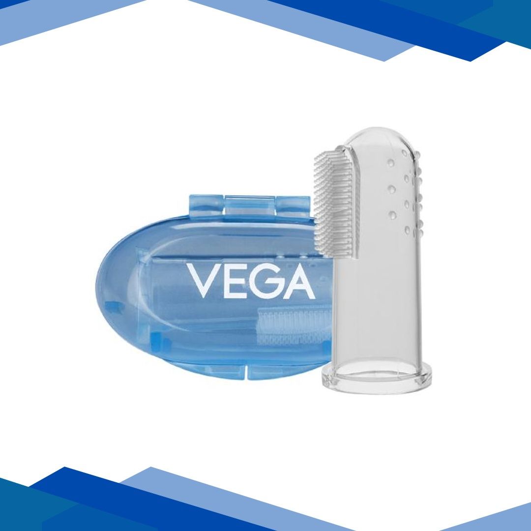 Vega Baby & Mom Silicone Finger Brush 2-in- 1 Brush For Tongue & Gum Cleaning 1’s