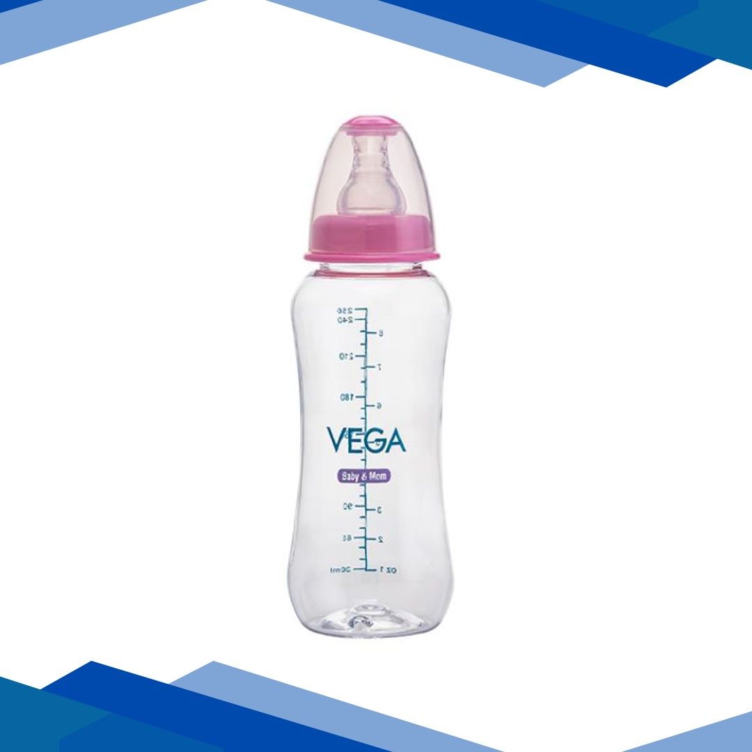 Vega Baby & Mom Tritan Feeding Bottle Regular Neck – Pink 250ml
