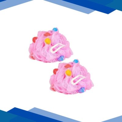 Vega Color Cube Fluffy Bath Sponge Loofah, Multicolor (VC2BA-3/7) 2’s