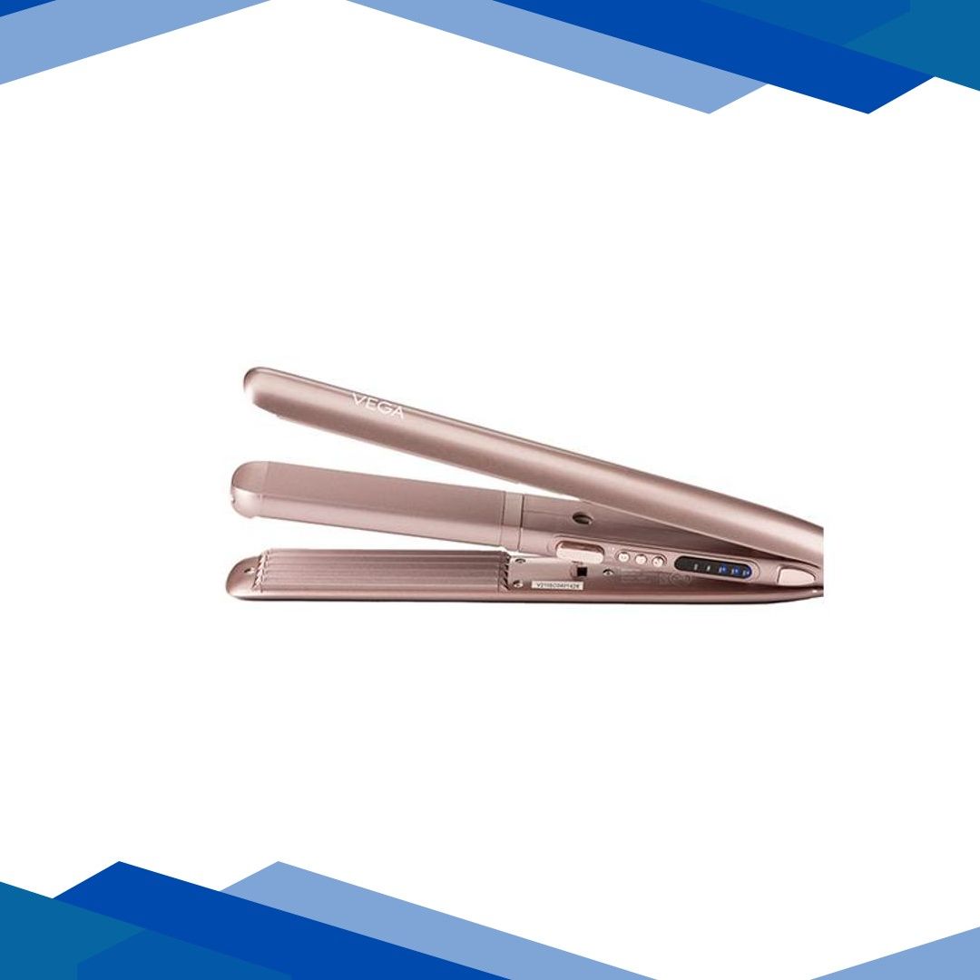 Vega Glam Glitz 2 In 1 Hair Styler- Straightener & Crimper for Women, (VHSC-04) 1’s