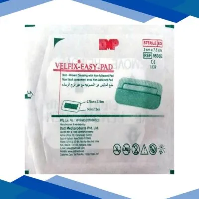 Velfix – Easy + Pad Non Woven Dressing with Non Adherent Pad (5506E) (5 cm x 7.5 cm) 1’s
