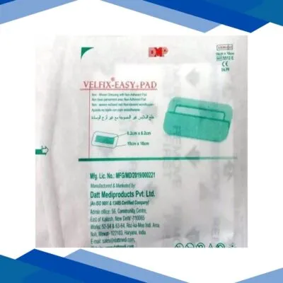 Velfix – Easy + Pad Non Woven Dressing with Non Adherent Pad (5512E) (10 cm x 10 cm) 1’s
