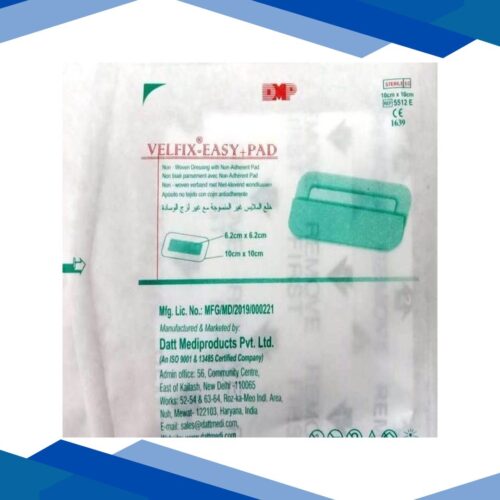 Velfix – Easy + Pad Non Woven Dressing with Non Adherent Pad (5512E) (10 cm x 10 cm) 1’s