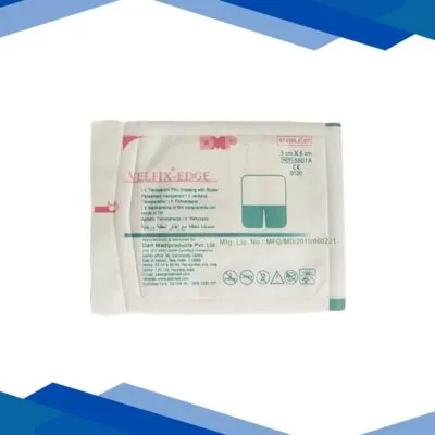 Velfix Edge I.V. Transparent Film Dressing With Border (5501A) (5 cm x 6 cm) 1’s