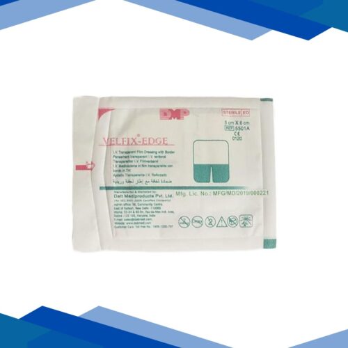 Velfix Edge I.V. Transparent Film Dressing With Border (5501A) (5 cm x 6 cm) 1’s